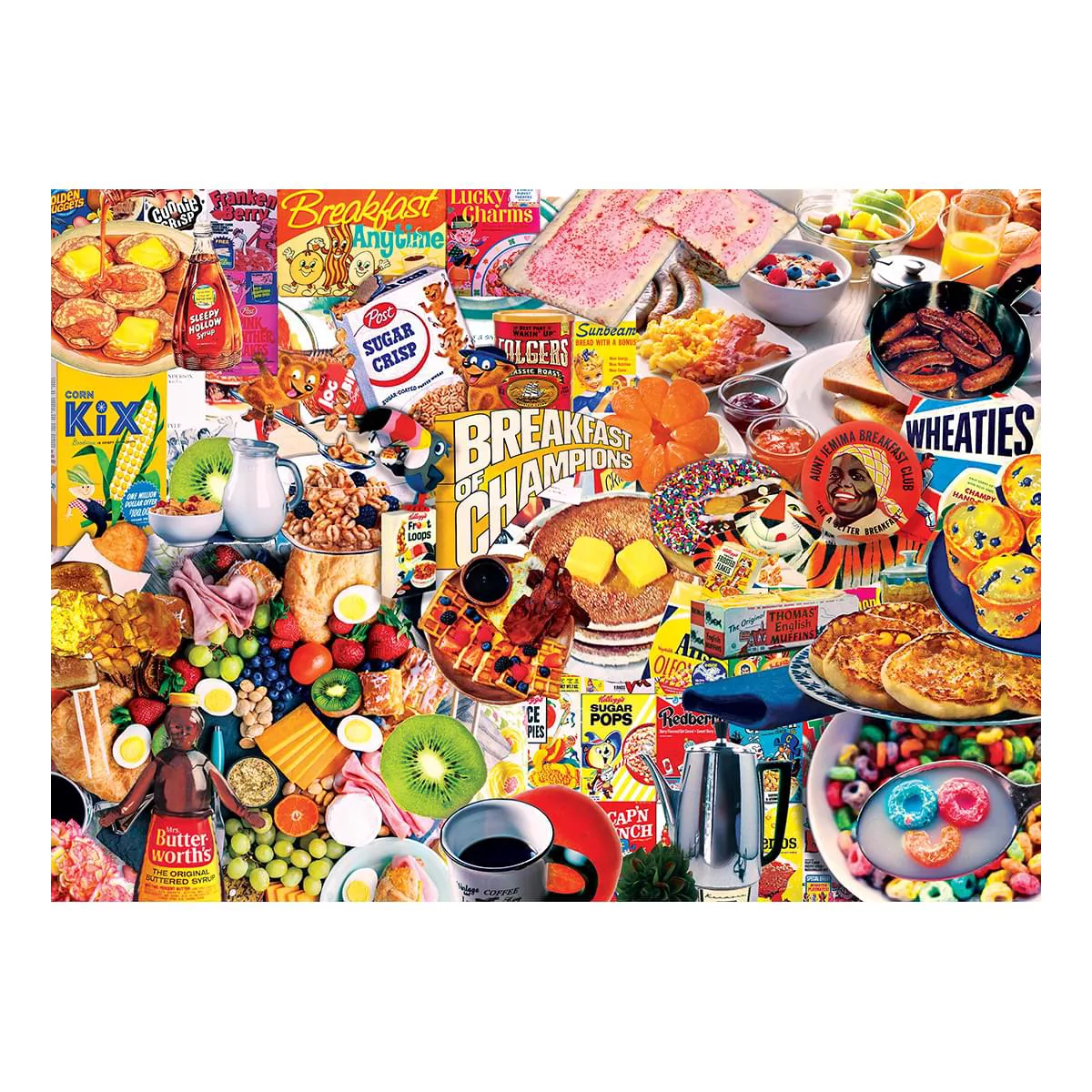 Masterpieces Inc Flashbacks Breakfast of Champions 1000 Piece Jigsaw Puzzle
