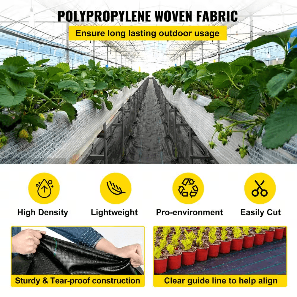 6 Ft. X 300 Ft. Premium Weed Barrier Fabric Heavy-Duty, Weed Barrier Landscape Fabric - Image 3