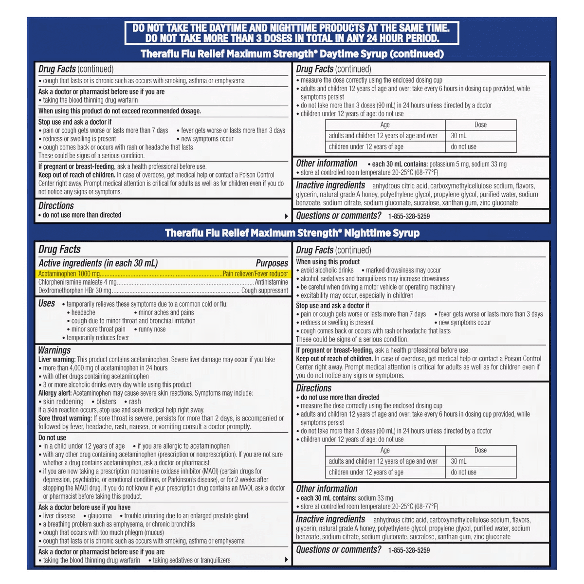 Theraflu Multi-Symptom Flu Relief Max Strength Day & Night Liquid - Honey Elderberry - 16.6 Fl Oz - Image 13