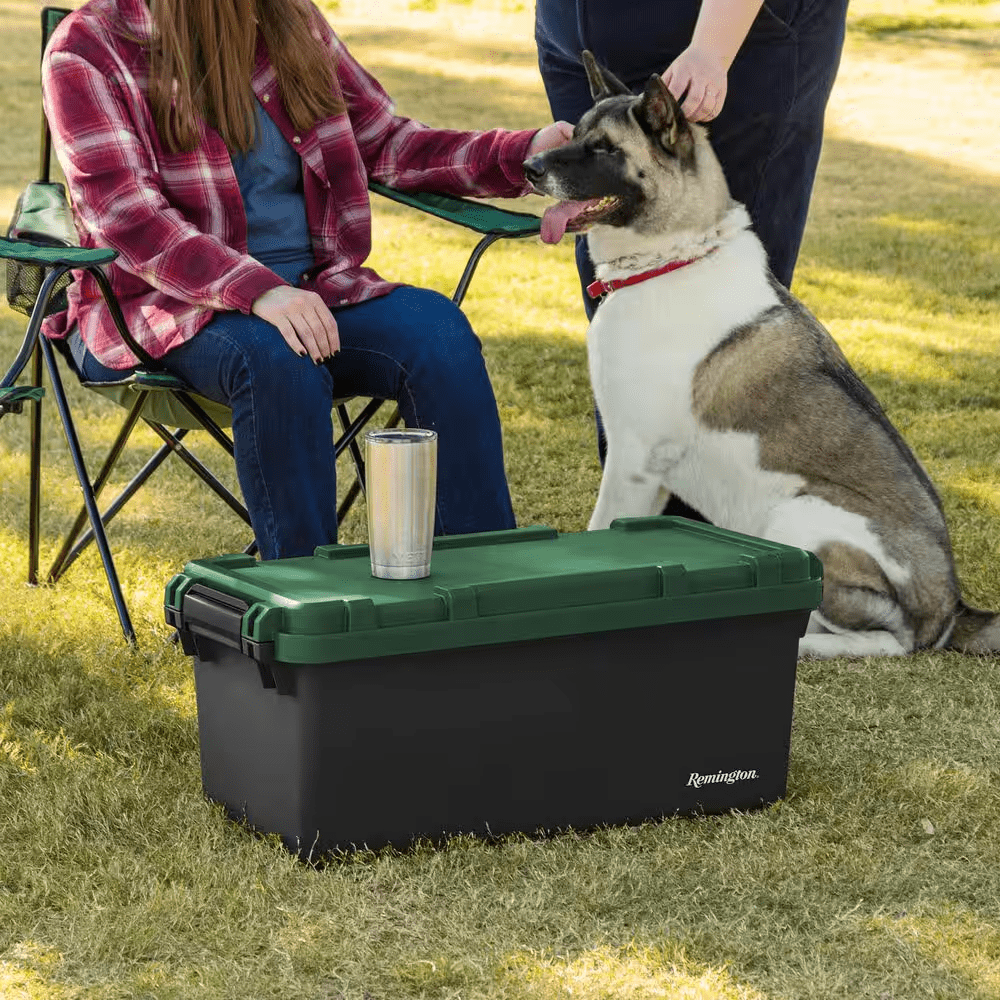 15 Gal. Remington Heavy Duty Trail Box, Stackable Storage Bin with Latching Lids, Black, (2-Pack) - Image 3
