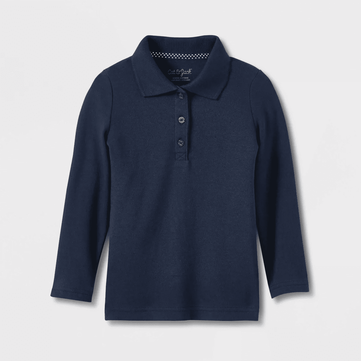 Toddler Girls' Long Sleeve Interlock Uniform Polo Shirt - Cat & Jack™ - Image 5