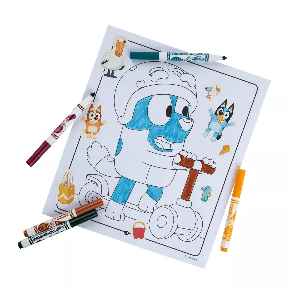 Crayola Bluey Color & Sticker Activity Set: Creative Coloring Book for Kids with Markers & Stickers, 32 Pages - Image 5