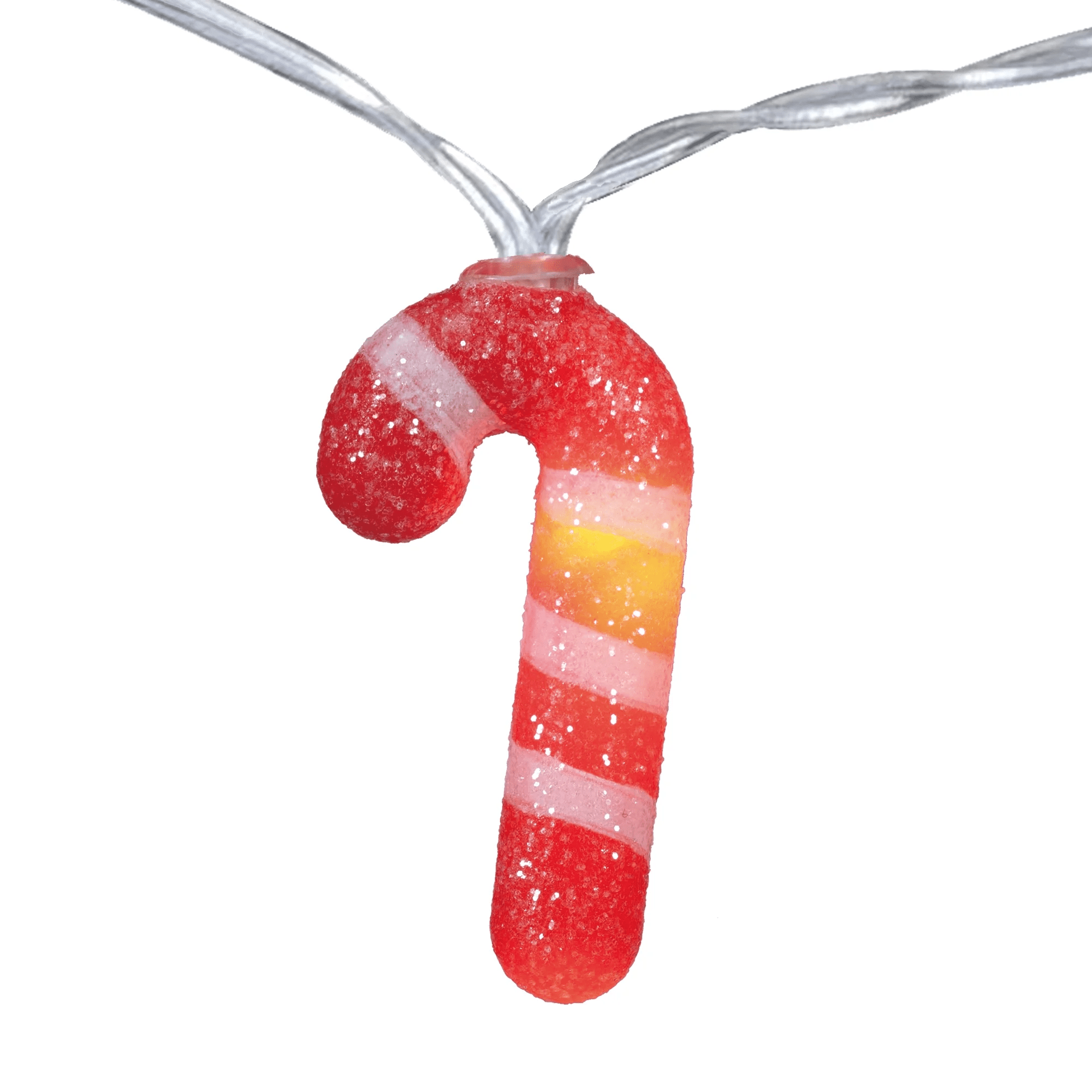 Indoor 10-Count Battery-Operated LED Glittering Candy Cane Novelty Christmas String Lights, Warm White, 4.5', by - Image 4