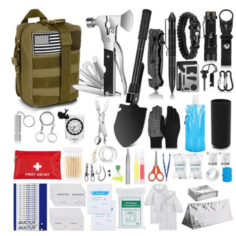 Survival Kit and First Aid Kit, 142Pcs Professional Survival Gear and Equipment for Boating Hunting Camping Hiking Outdoor Adventure - Image 2