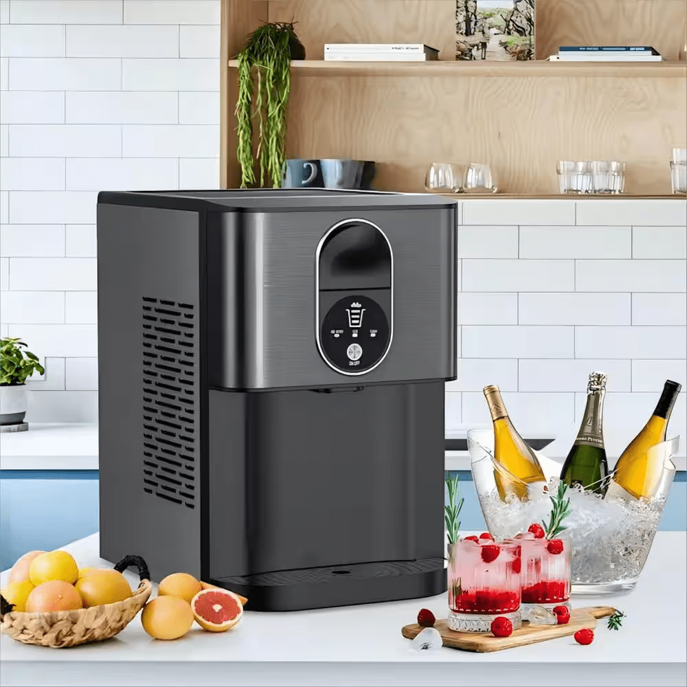 10.63 In. 44 Lbs. Countertop or Portable Nugget/Pebble Ice Maker in Stainless Steel Black - Image 9