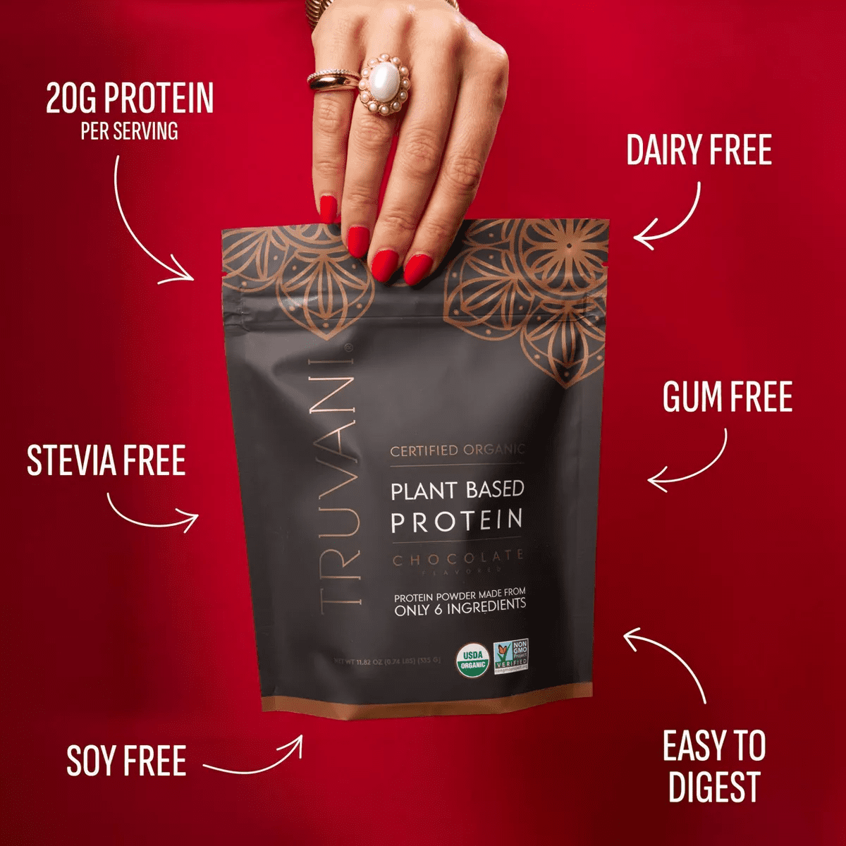 Truvani Organic Plant Based Vegan Protein Powder - Image 9
