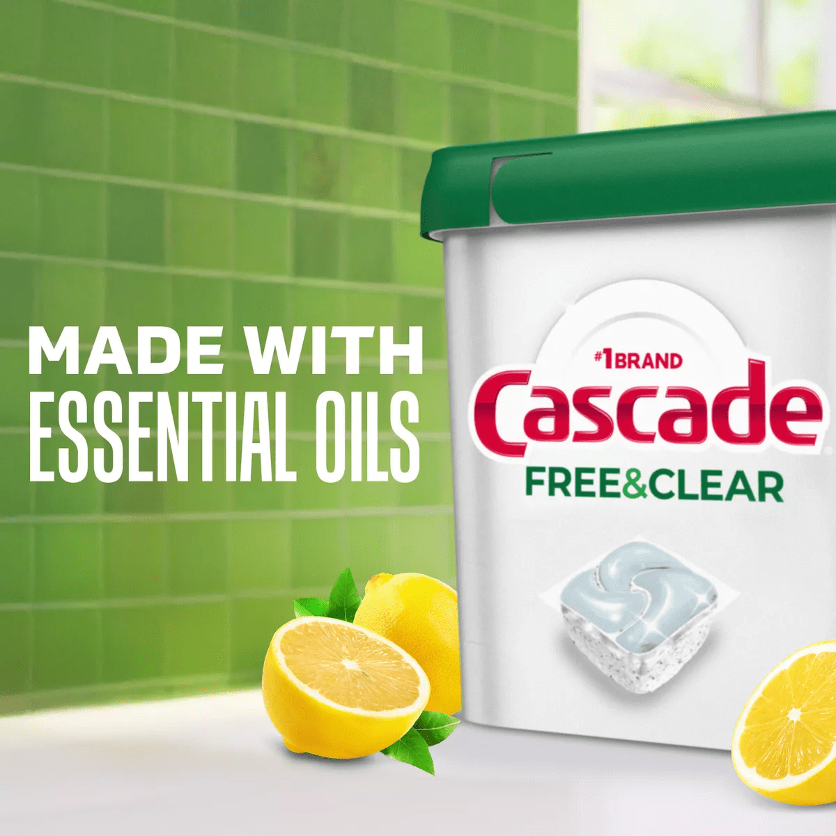 Dawn Cascade Free & Clear Action Pacs Dishwasher Detergent Tablets - Lemon Essence - Image 5