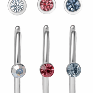 Women'S Stainless Steel 22G Hoop and Stud Crystal Nose Rings, 6 Pack