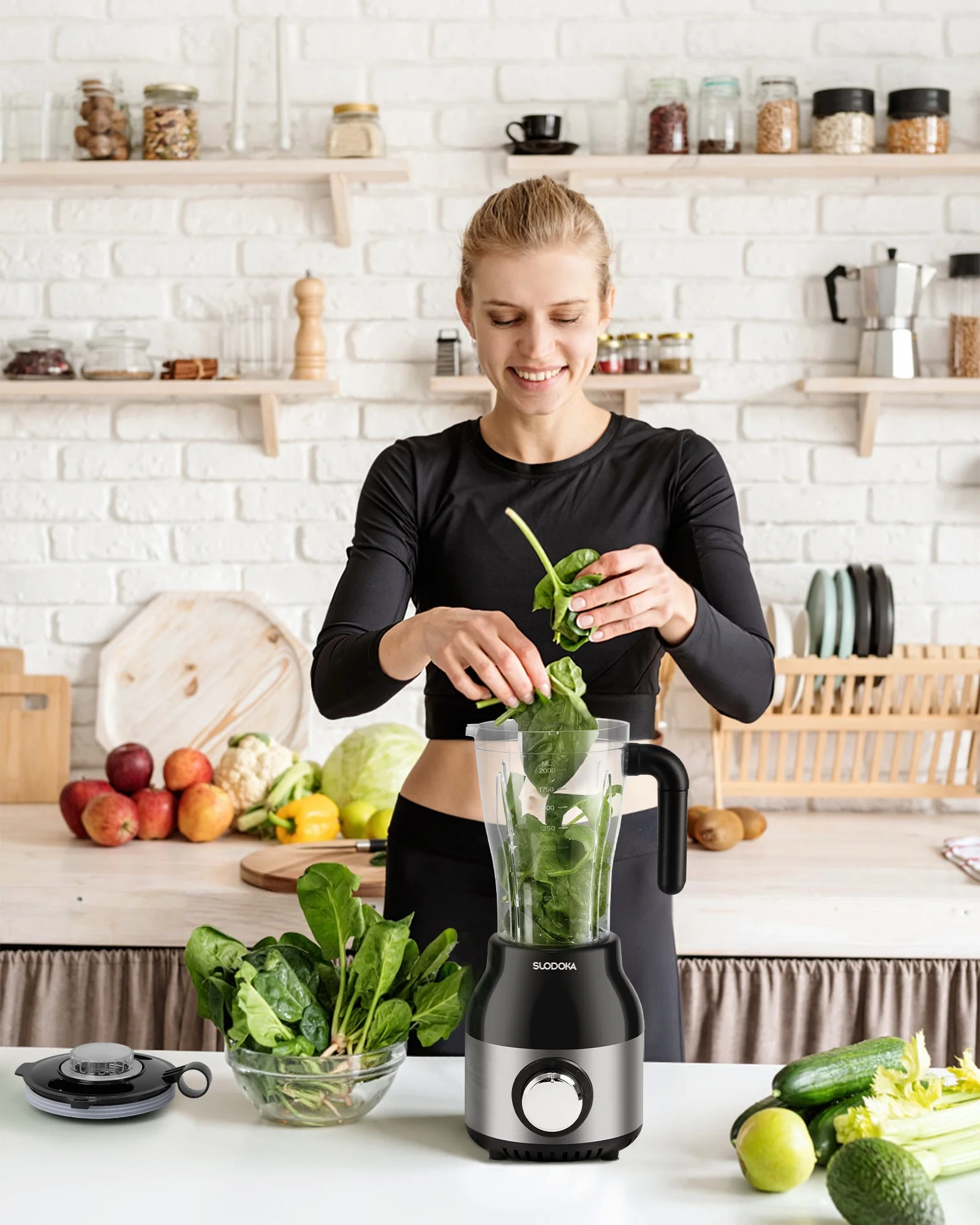 Countertop Blender Food Processor Combo, 4 in 1 Kitchen Electric Blender/Grinder/Chopper,New - Image 4