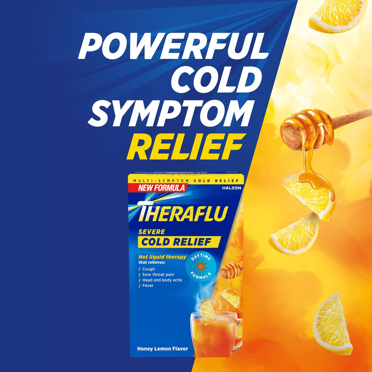 Theraflu Multi-Symptom Severe Cold Relief Daytime Powder - Honey Lemon - 6Ct - Image 3