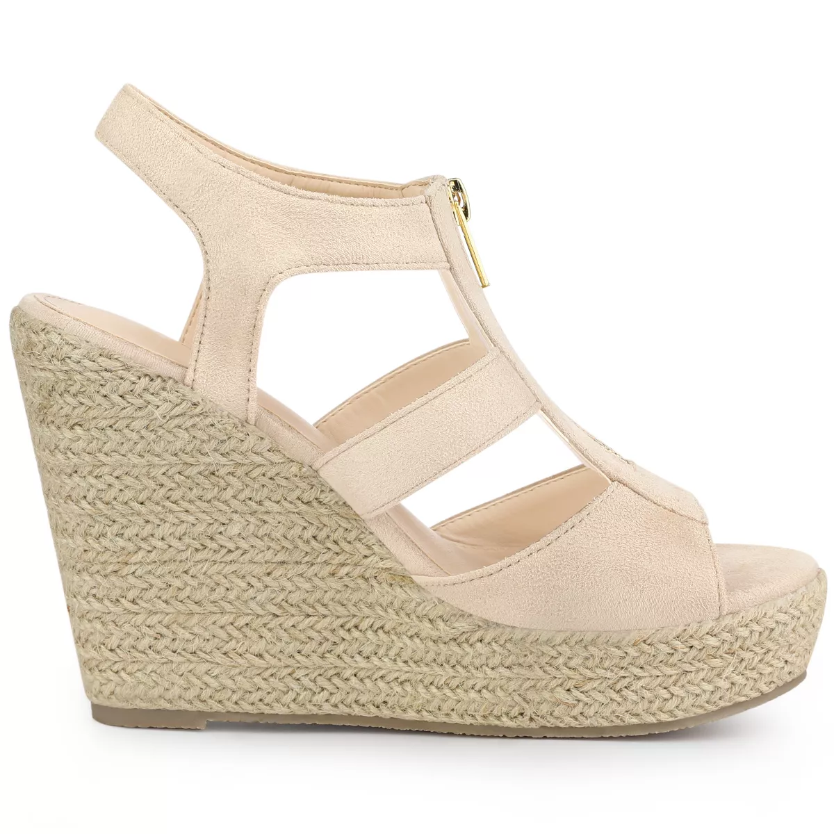 Allegra K Women'S Platform Heels Slingback Zipper Wedge Sandals - Image 7