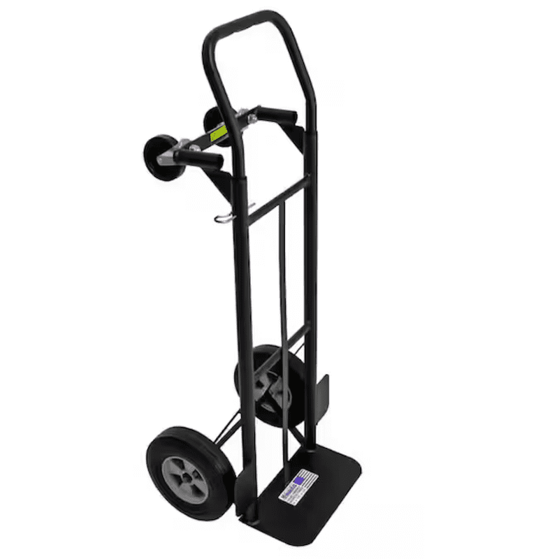 600-Lbs. Capacity 4 -Wheel Black Steel Convertible Hand Truck