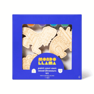 3Pk Paint-Your-Own Wood Dinosaur Set - Mondo Llama™: Non-Toxic Craft Kit with Acrylic Paints & Brushes for Kids 3+