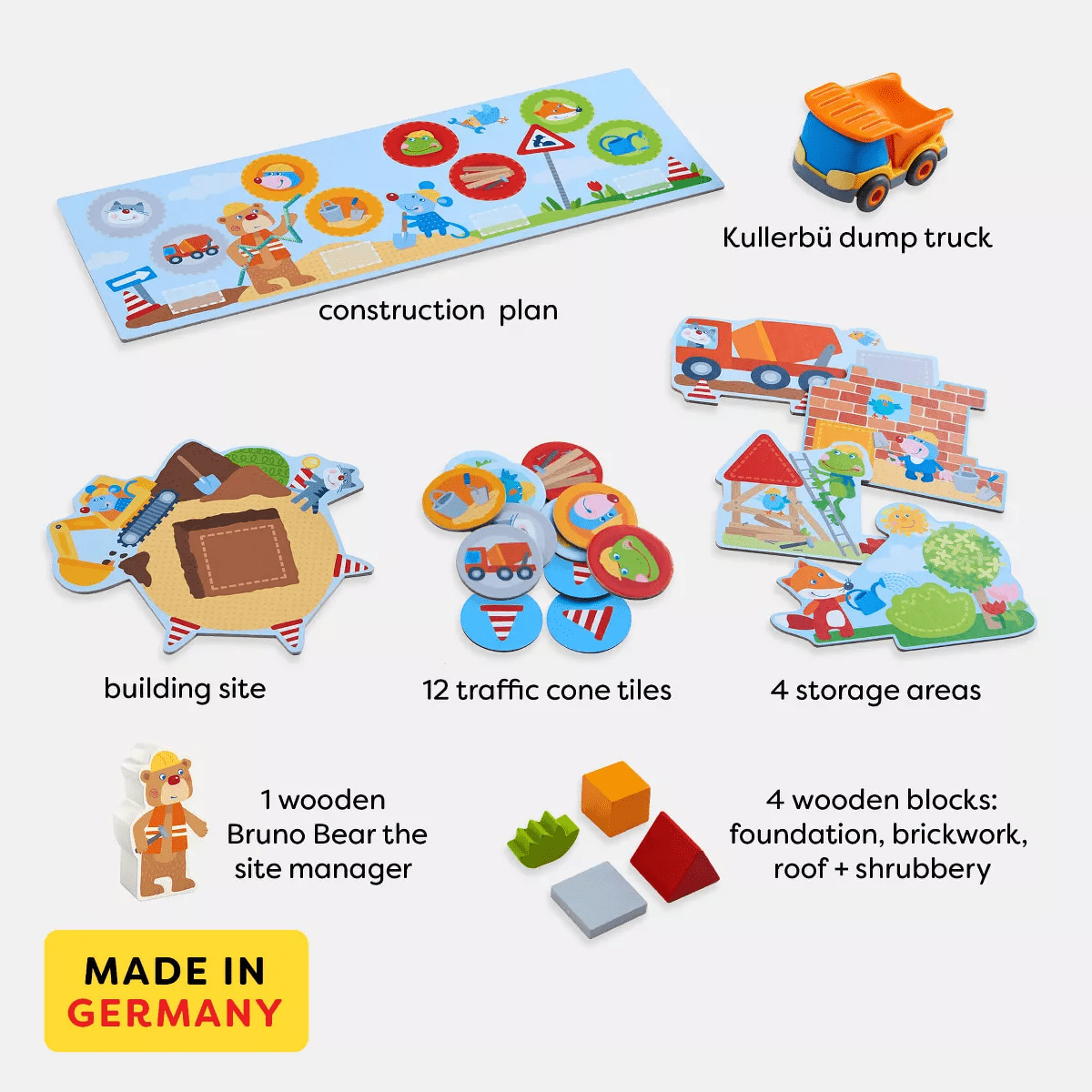 HABA My Very First Games Building Site, a Cooperative Learning Kids Game, Toddler Learning Activities & Games for 2+ Year Olds with Included Toy Truck - Image 2