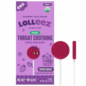 Organic Mixed Berry Throat Soothing Lollipops for Kids, 10 Count