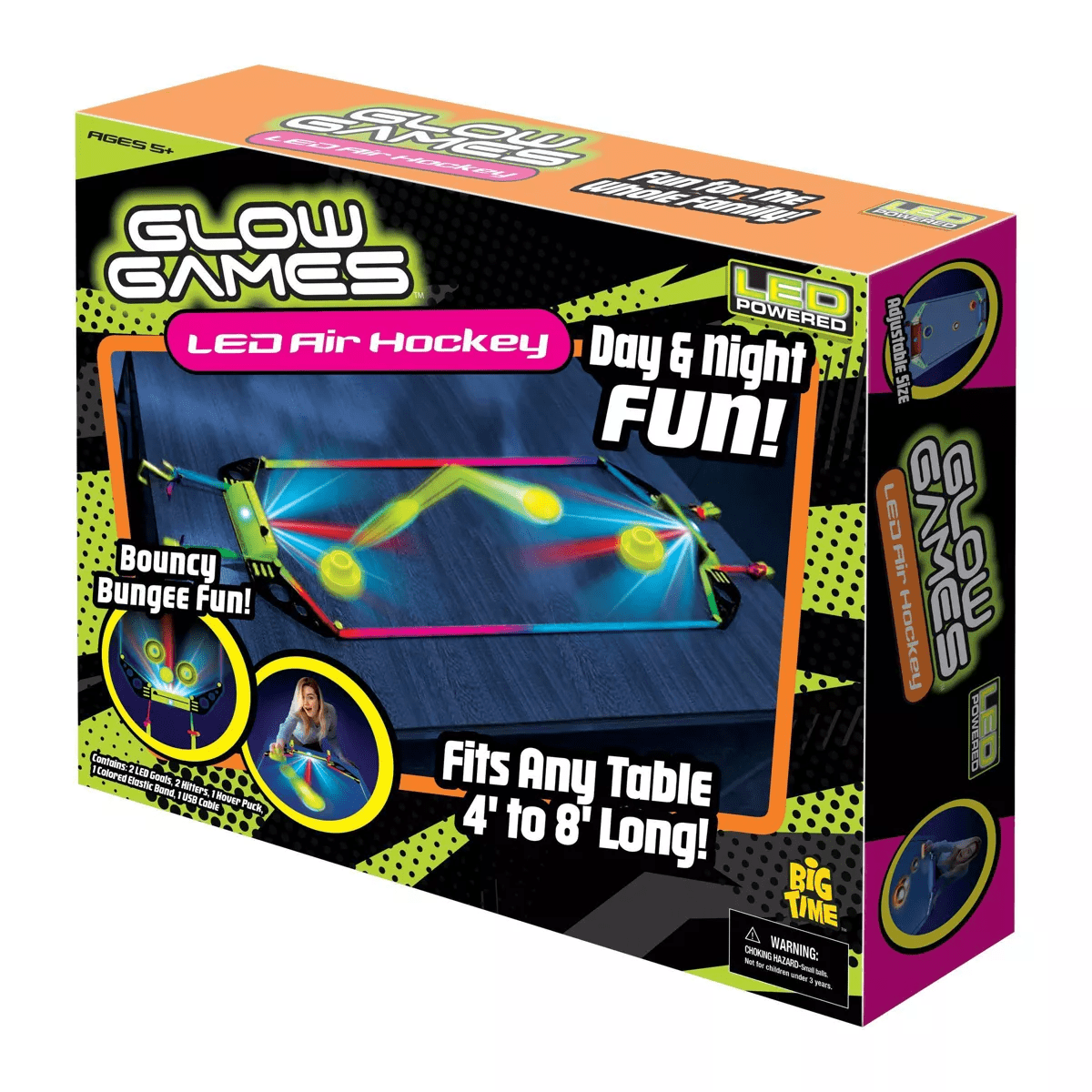 Glow Games Table Air Hockey: LED Light Battery-Powered, Ages 5+, 2 Players - Image 3