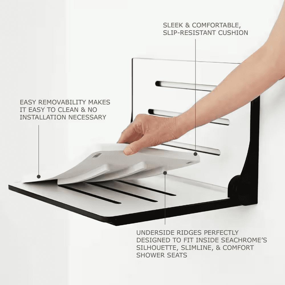 16-1/8 In. X 11 In. Shower Seat Foam Cushion in White - Image 8