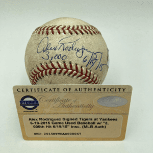 Incredible Alex Rodriguez 3,000 Hit Game Used Signed Inscribed Baseball Steiner