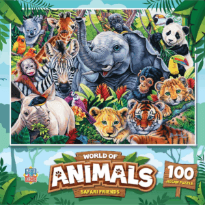 Masterpieces 100 Piece Jigsaw Puzzle for Kids - Safari Friends - 11.5"X15"
