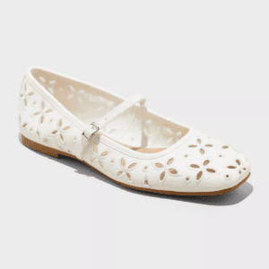 Women'S Elsa Eyelet Mary Jane Ballet Flats with Memory Foam Insole - Wild Fable