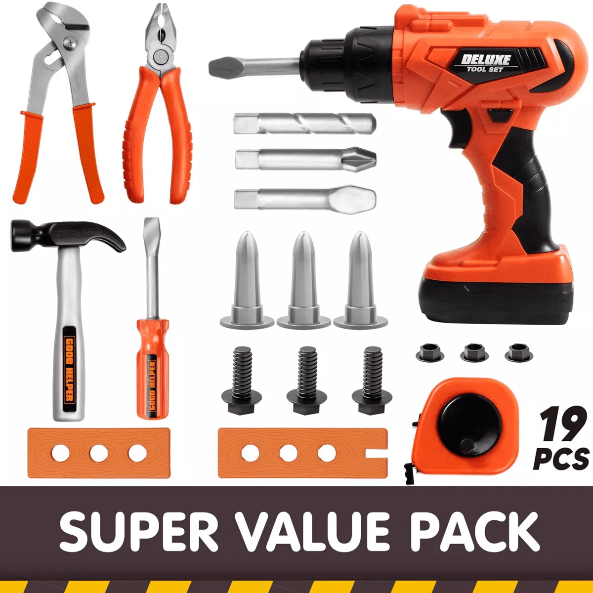 Joyfy 19Pcs Kids Tool Set, Pretend Play Toddler Power Toy Tool with Construction Tool Belt for Boy Girl, Birthday Gift Ages 2 3 4 5 6 7 Years Old - Image 2