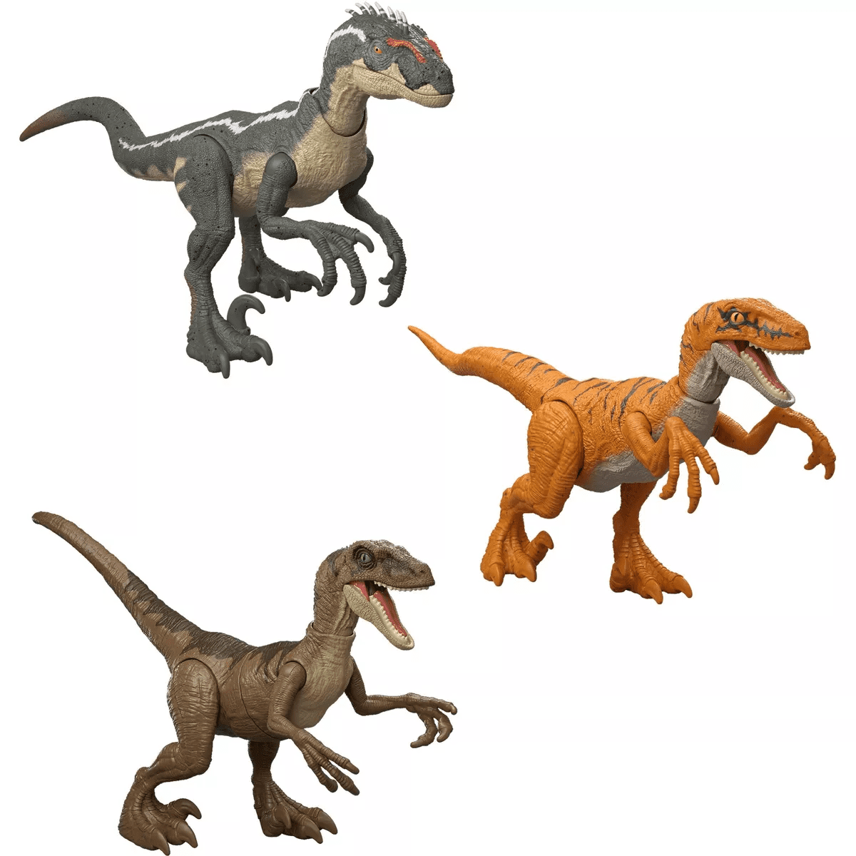Jurassic World Jurassic Park I II and III Velociraptor Trilogy Set, 3 Action Figures with Attack - Image 6