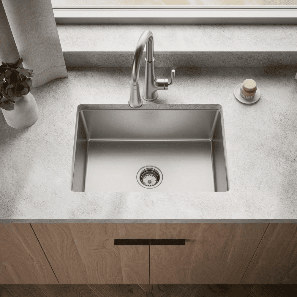 Cursiva Stainless Steel 27 In. Single Bowl Drop-In Kitchen Sink - Image 2