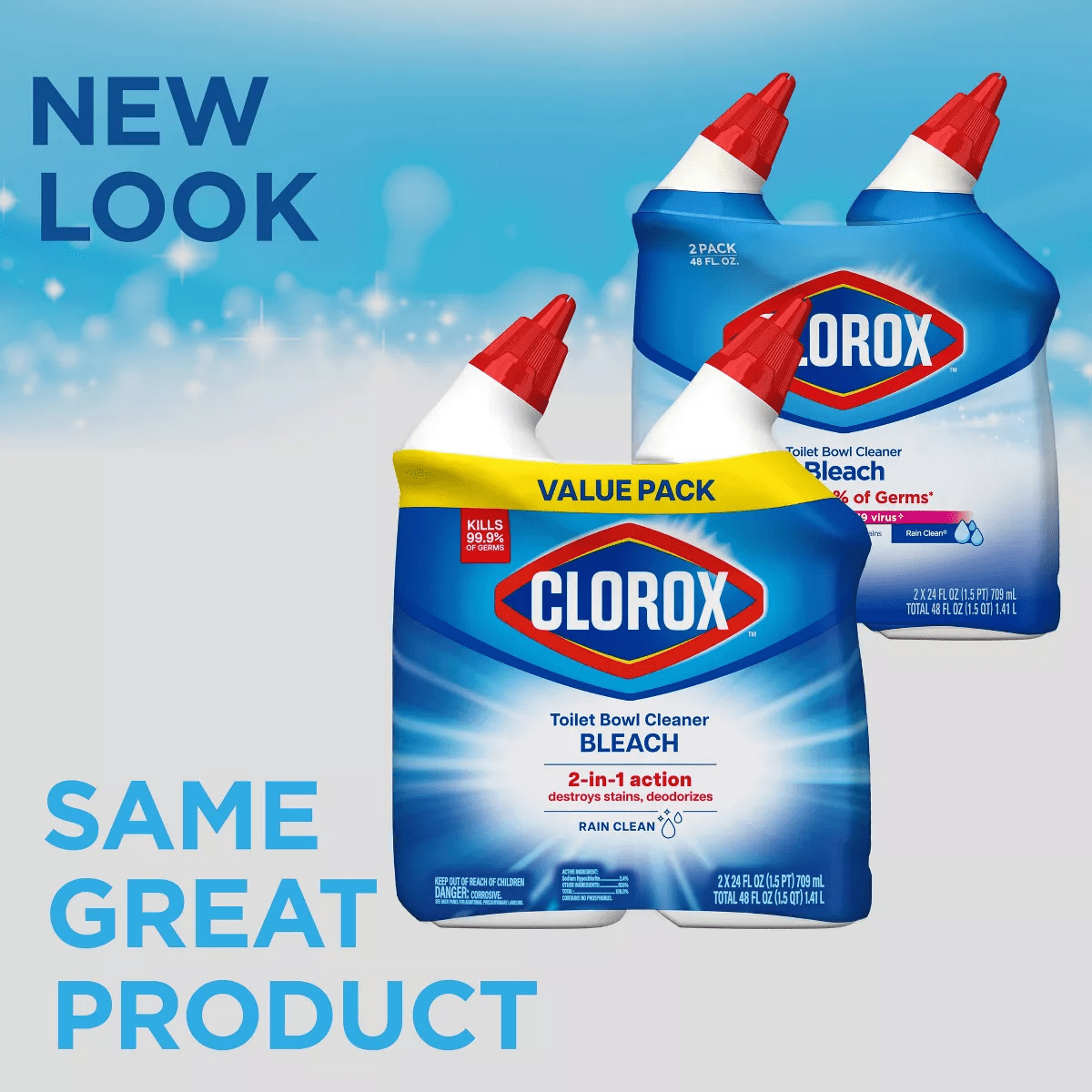Clorox Rain Clean Toilet Bowl Cleaner with Bleach - 24Oz/2Ct - Image 3