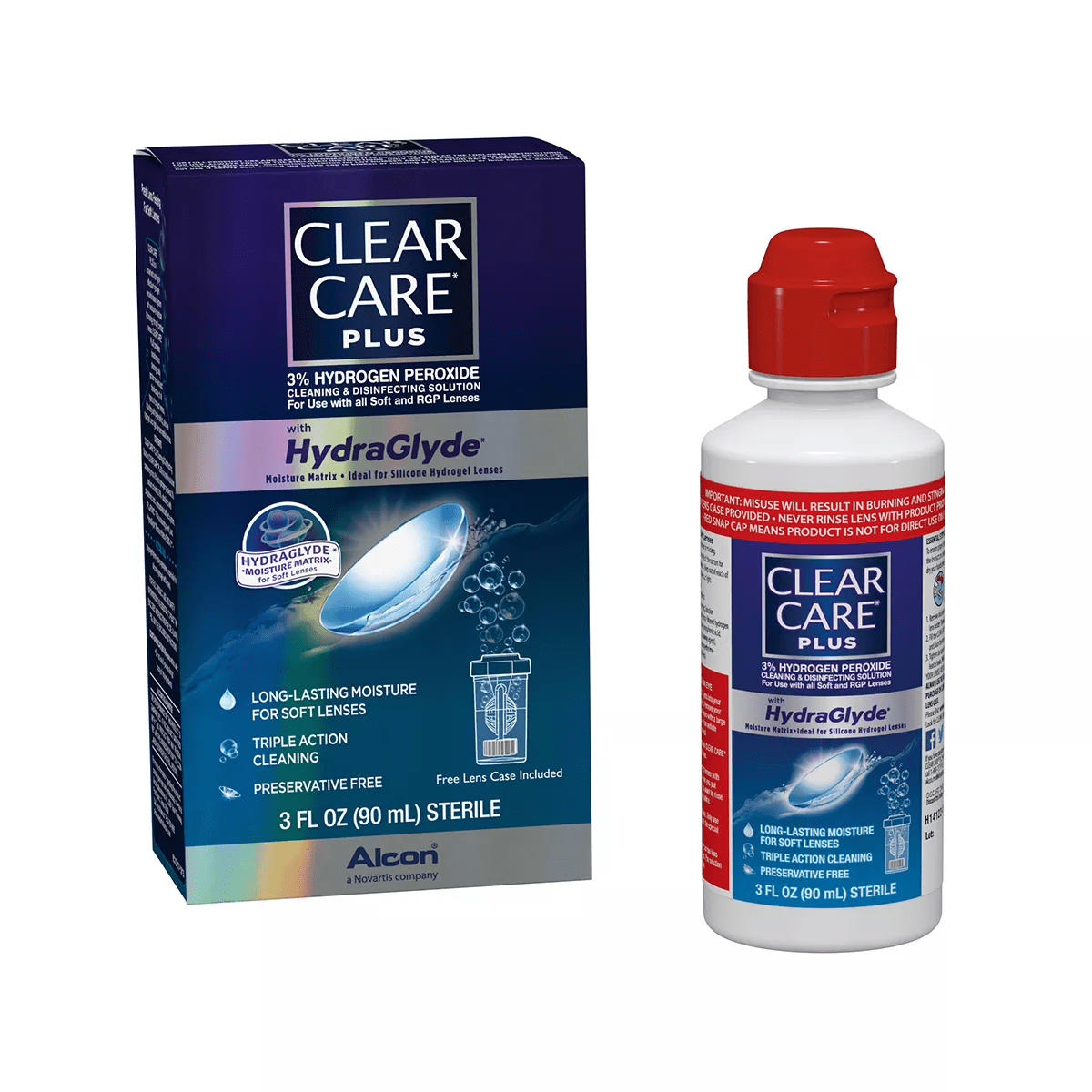 Clear Care plus with Hydraglyde Lens Solution - 3 Fl Oz - Image 2