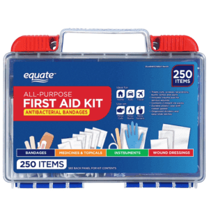 All-Purpose First Aid Kit with Antibacterial Bandages, 250 Items