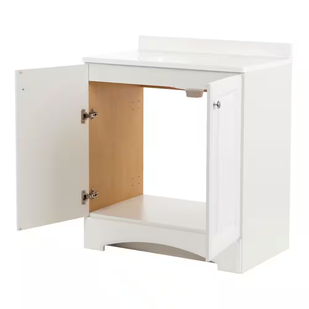 31 In. Single Sink White Bath Vanity with White Cultured Marble Top (Assembled) - Image 10