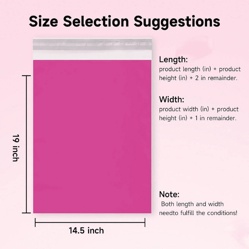 Pink Poly Mailers 14.5 X 19 In. 100 Pack Strong Adhesive Waterproof Shipping Envelopes for Clothing and Small Business - Image 4
