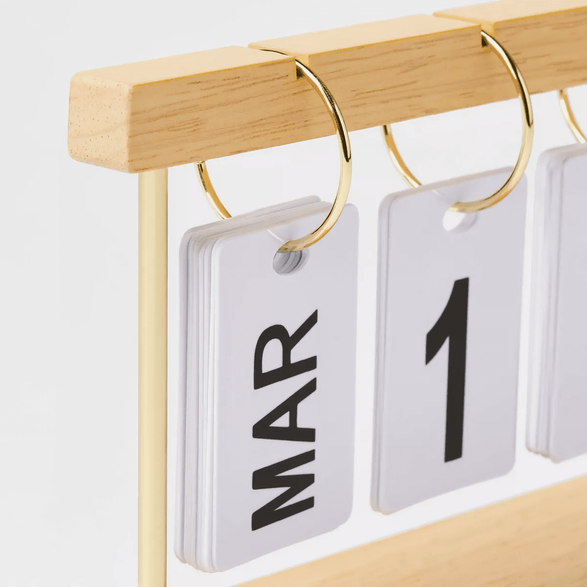 Rubber Wood Desk Calender Natural Wood - Threshold™: Office Supplies Desk Organizer, Brown Rubberwood, 7.5" Width - Image 3