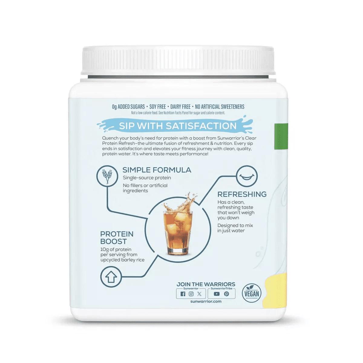 CLEAR Protein Refresh Protein Powder, Plant Based Protein Powder, Sunwarrior, Pineapple Coconut, 420G (30 Servings) - Image 3