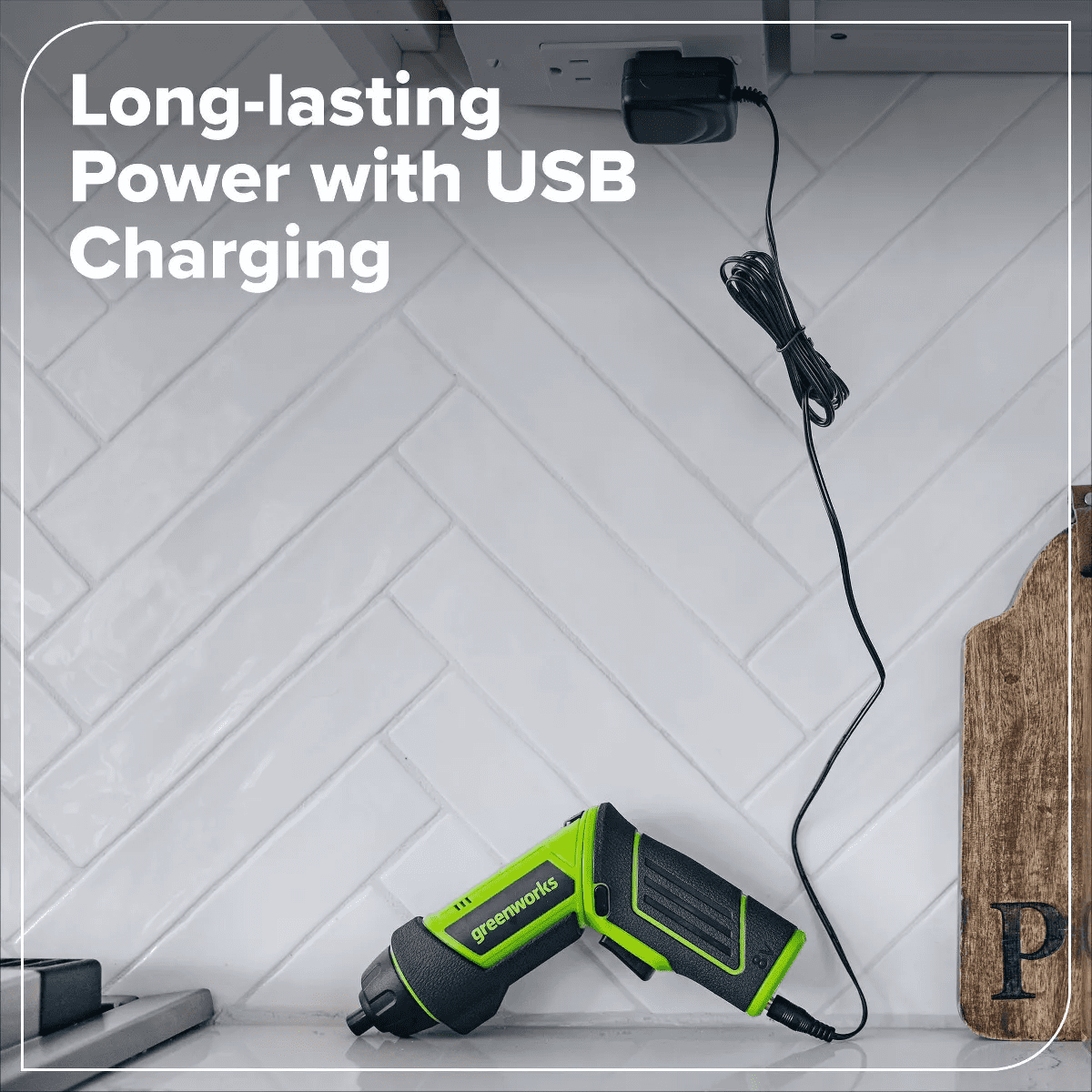 Greenworks 8V Screwdriver with 2 Bits - Image 6