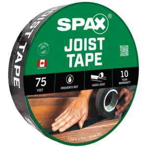 1 5/8 In. X 75 Ft. Deck Tape Butyl Waterproof Flashing Tape for Joist Ledger Wood Beams (1-Pack) Self-Adhesive