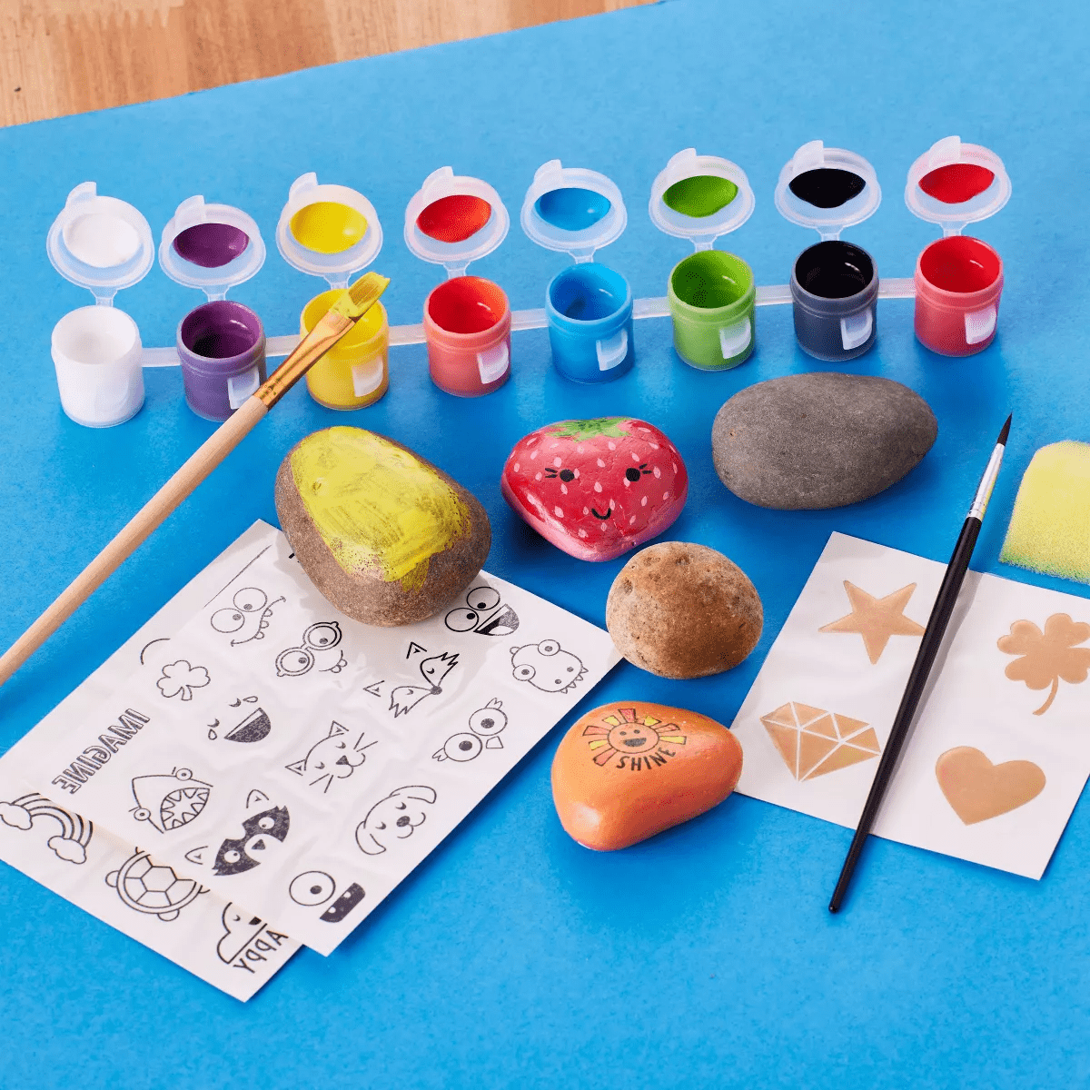 Hide & Seek Rock Painting Kit - Creativity for Kids: Paints, Stickers, Rocks, Brush, Craft Activity for Ages 6+ - Image 2