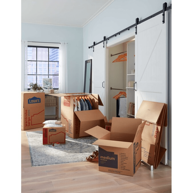 24.4-In W X 35.8-In H X 24.8-In D with Metal Bar Large Cardboard Wardrobe Moving Box with Handle Holes - Image 3