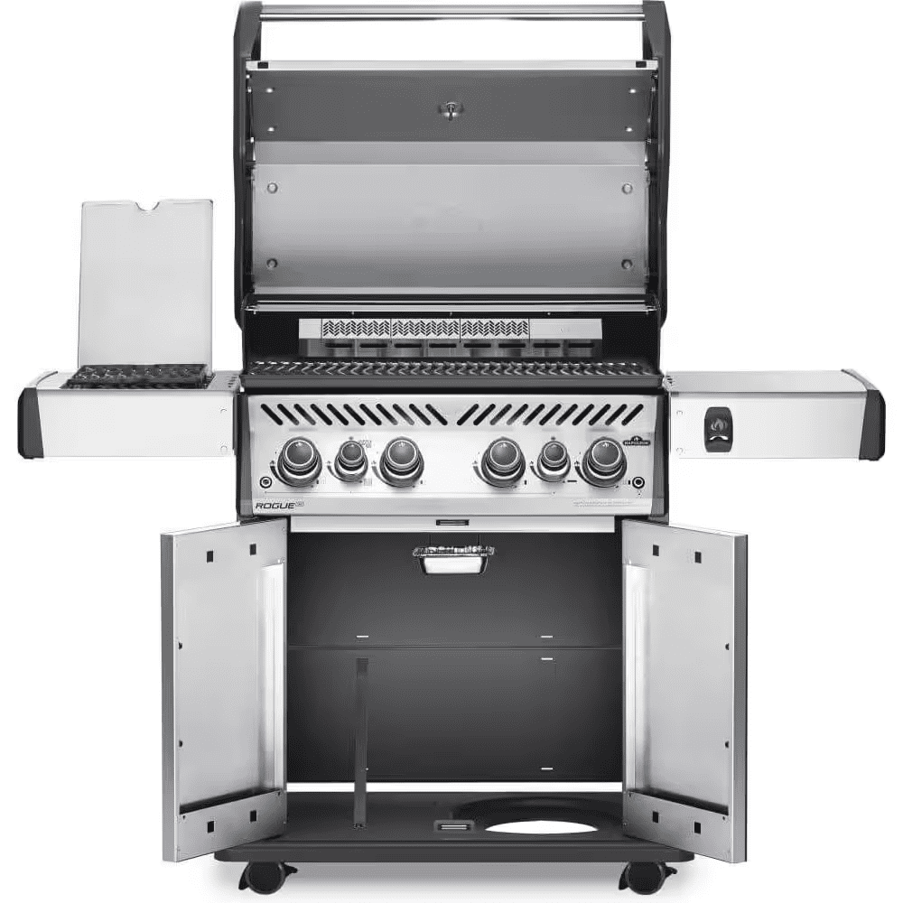 Rogue 4-Burner Propane Gas Grill in Stainless Steel with Infrared Rear and Side Burners - Image 7