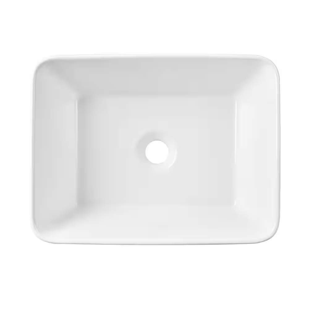 Liberty 16 In.X 12 In. Vessel Bathroom Sink in White Ceramic, Faucet Not Included - Image 12