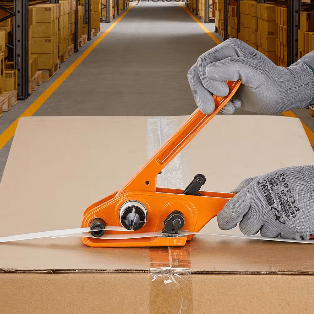 Packaging Strapping Banding Kit with Strapping Tensioner Tool, Banding Sealer Tool, 1000 Ft. PET Band, 300 Metal Seals - Image 2