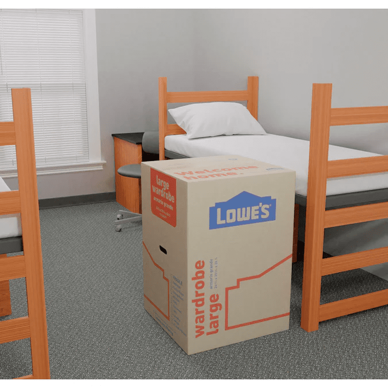 24.4-In W X 35.8-In H X 24.8-In D with Metal Bar Large Cardboard Wardrobe Moving Box with Handle Holes - Image 8