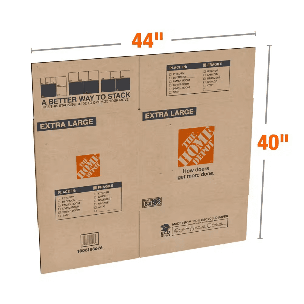 24 In. L X 20 In. W X 20 In. D Extra-Large Moving Shipping and Packing Box with Handles - Image 3