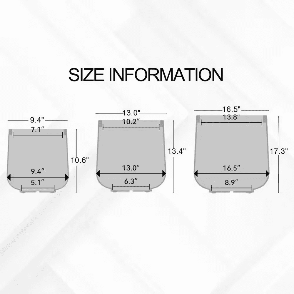 15.3 In. 11.6 In. 8.2 In. round Concrete Planters, Indoor/Outdoor Pots with Drainage Holes, Weathered Concrete - Image 10