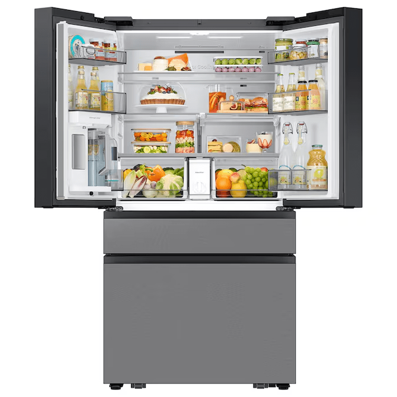 Bespoke Standard-Depth Family Hub 29-Cu Ft 4 -Door 36-In Wide Smart Compatible French Door Refrigerator with Dual Ice Maker with Water Dispenser ( Charcoal Glass Top with Stainless Steel Bottom Panels ) ENERGY STAR Certified - Image 4