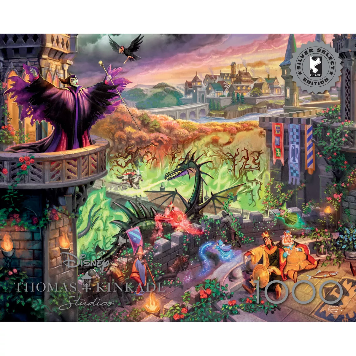 Silver Select Thomas Kinkade Disney Maleficent 1000Pc Puzzle: Fantasy Cardstock Jigsaw by Buffalo Games - Image 3