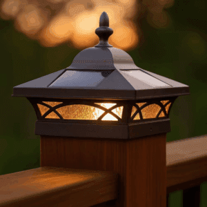 Coventry Black Integrated LED 5 X 5 Solar Deck Post Cap Light