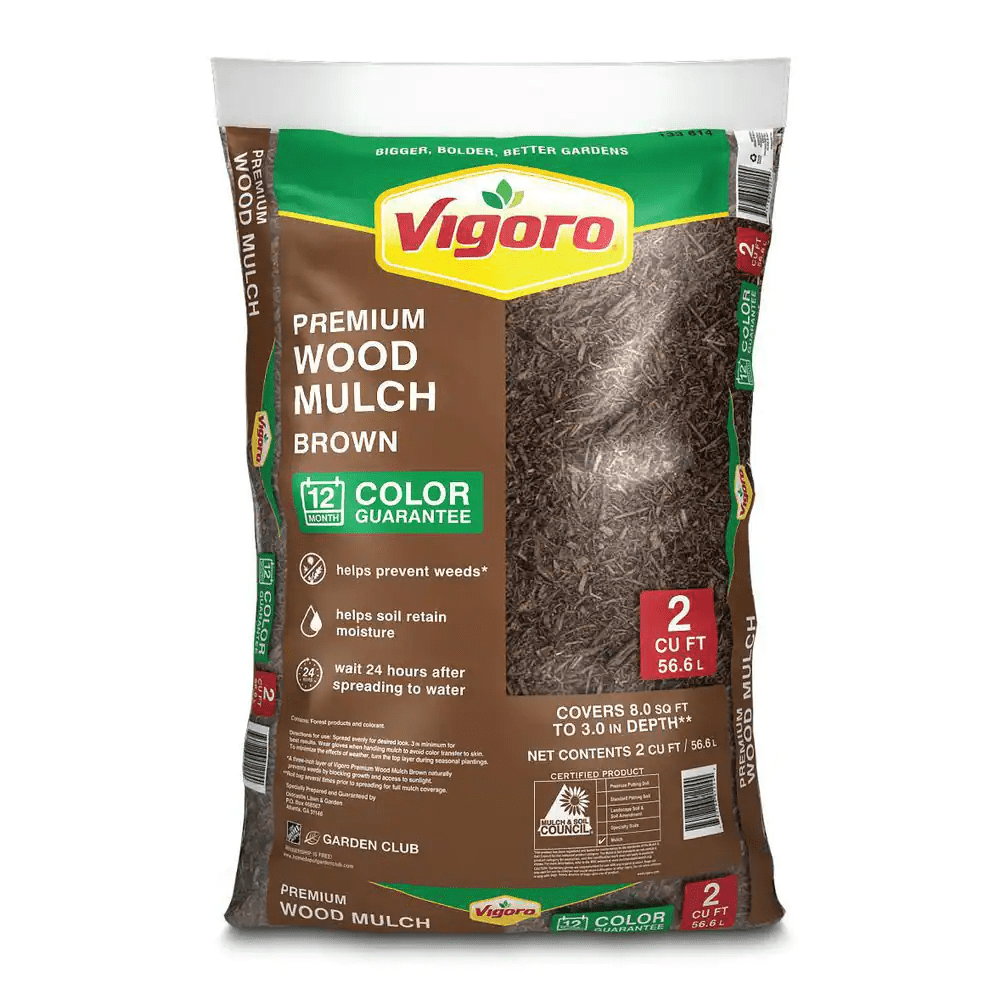 2 Cu. Ft. Premium Brown Wood Shredded Bagged Mulch