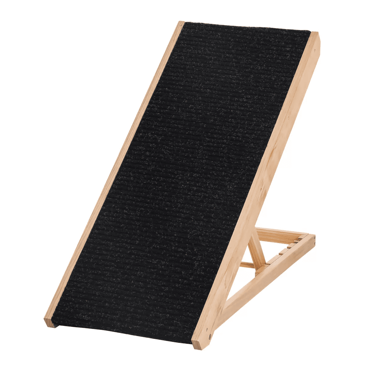 Pawhut Elevated Pet Ramp for Dogs and Cats, Foldable and Height Adjustable with Non-Slip Finish, Pine 35.5"L X 16"W X 24"H, Black - Image 4