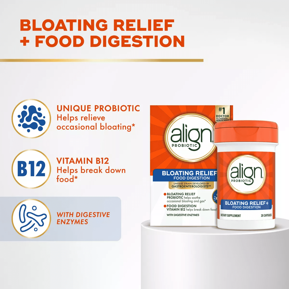 Align Bloating & Food Digestion Capsules - 28Ct - Image 2